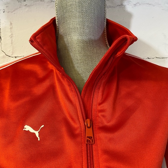 Puma Womens Red White Zip Activewear Jacket w Zipped Pockets  Size S - Picture 3 of 16